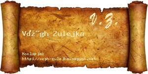 Végh Zulejka névjegykártya